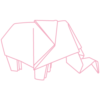elefante de papel rosa